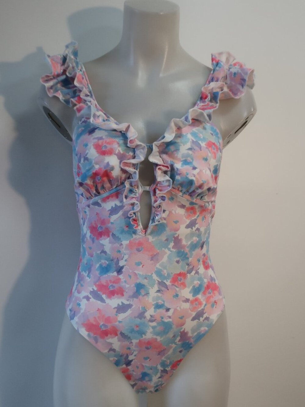 Womens LoveShackFancy Tibbie Multicolor Floral (Item- 33) One Piece Swimsuit XS - Picture 2 of 7